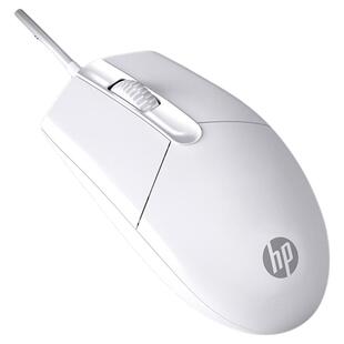HP/惠普鼠标有线静音办公电竞游戏电脑usb台式笔记本通用白色