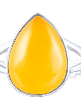 diy蜜蜡水滴手工琥珀戒指空托