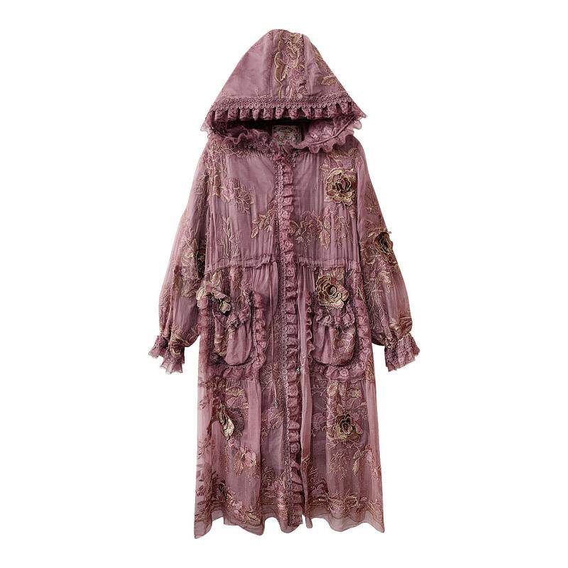 桑蚕丝棉服女中年妈妈时尚百搭复古做旧高端刺绣轻薄保暖棉衣外套