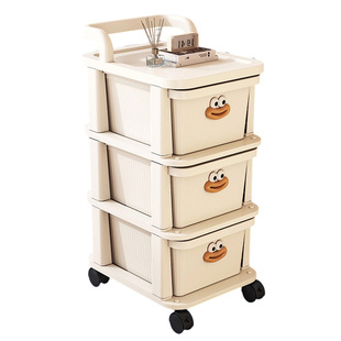 抽屉式零食置物架落地移动小推车客厅多层零食收纳家用玩具储物柜