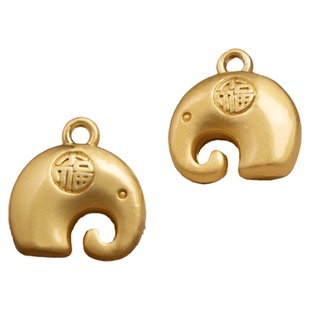 如意吉象配件服饰小吊坠 定制diy合金仿玉石福字小象手链项链挂件