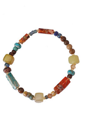 XMR新中式敦煌风彩色寿山石手串