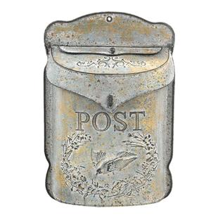 复古信箱挂墙铁艺壁饰收纳箱室外花园壁挂装饰欧式家居创意意见箱