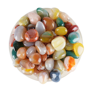 南京雨花石原石天然鹅卵石鱼缸造景装饰五彩石头花盆铺面彩色石子