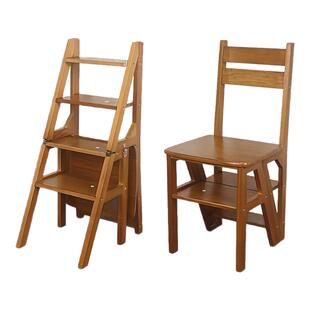 实木四层梯子凳子两用折叠梯凳多功能家用登高楼梯椅创意木梯花架