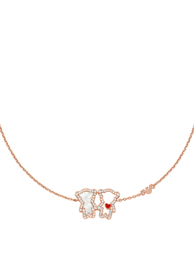 【自营】白鹿同款Armani阿玛尼小熊项链女士贝母气质甜美女生礼物