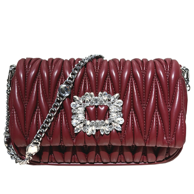 包包女新款精致高档小方包镶钻