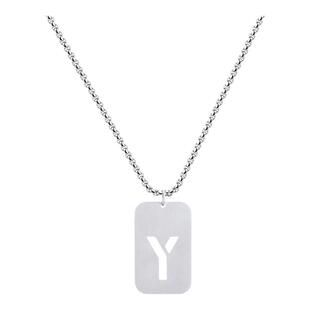 英文字母项链男潮钛钢嘻哈狗牌定制美国大兵简约百搭搭配衣服吊坠