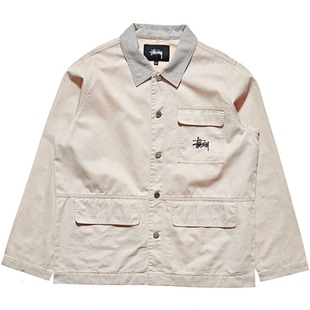 澳版Stussy demin chore coat工装刺绣LOGO夹克风衣外套情侣休闲
