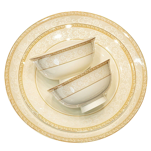 饭碗家用2026新款高颜值景德镇轻奢高级感陶瓷碗盘碟乔迁餐具套装