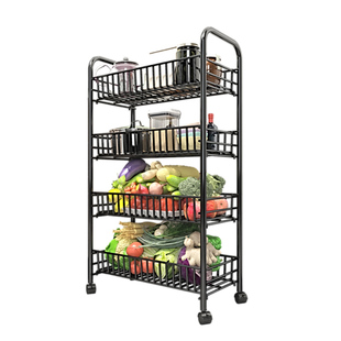 厨房蔬菜置物架菜架子多层落地蔬果收纳筐水果收纳架家用菜篮带轮