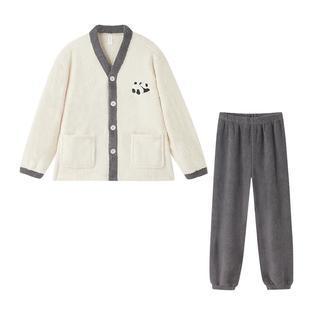 珊瑚绒男睡衣女款2026新款冬高级感加绒冬季冬天情侣家居服秋冬厚