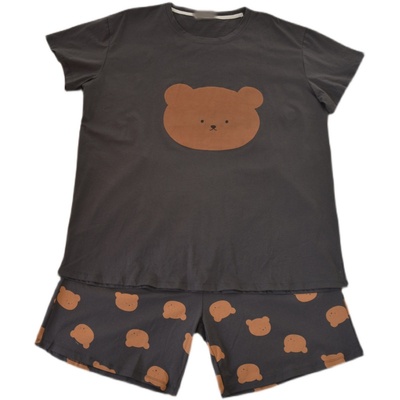 夏季卡通纯棉情侣大码家居服套装