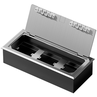 开启式地插座隐形嵌入式底盒暗盒放86面板不锈钢盖板防水地面插座