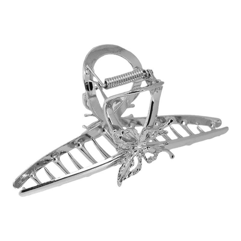 银色蝴蝶鲨鱼夹女夏季韩国优雅气质后脑勺发饰网红新款发量多抓夹