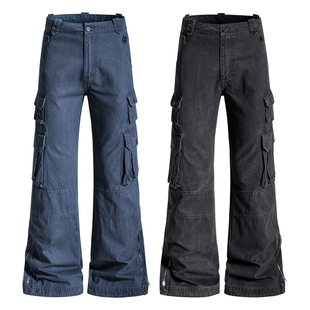 布老哥Blog美式复古解构多口袋工装裤机能风拉链显高长裤子K831