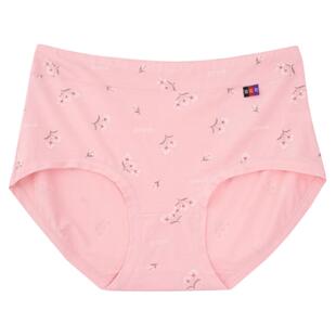 印花莫代尔棉内裤女高腰大码胖mm宽松包臀碎花三角裤衩头