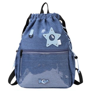 VANWALK手账系列 出游大容量束口袋双肩包女休闲通勤轻便背包痛包