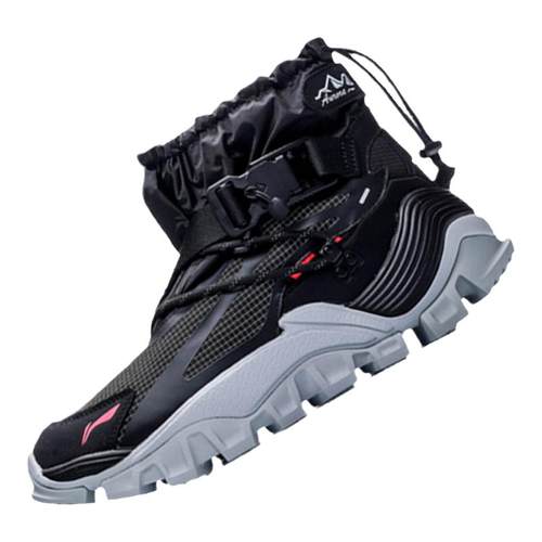 李宁纽约时装周走秀款极光山行男子高帮减震透气休闲鞋AGLP155