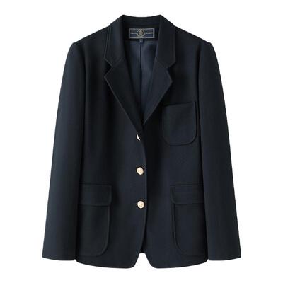 jk春秋黑色西装外套校供感