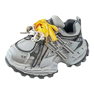 男童鞋子2026新款春秋炸街儿童跑步运动鞋男孩网面透气老爹鞋爆款