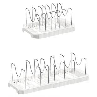 伸缩橱柜内锅具厨具收纳放锅架台面碗碟架锅盖架