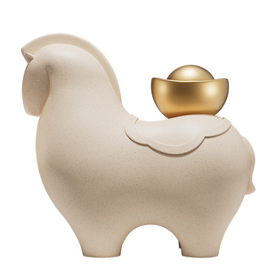 马上有钱摆件新中式客厅电视柜办公室酒柜装饰工艺品乔迁开业礼物