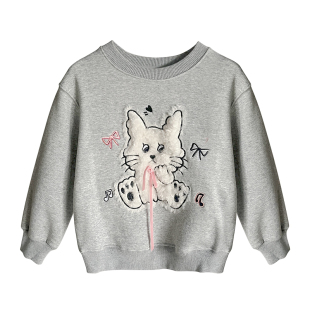 美妞之城女童加绒卫衣打底可爱小女孩子衣服冬季新款童装