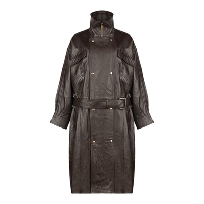 英国进口泡泡羊皮长款皮衣外套