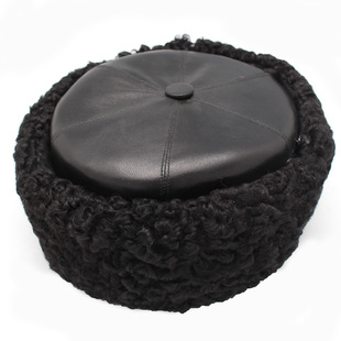 中华老字号马聚源冬季紫羔乌克兰帽时尚休闲帽大众皮草帽子