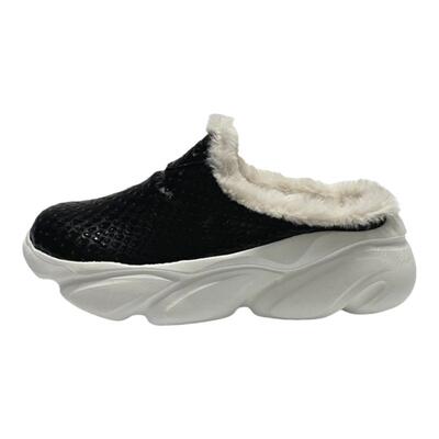 半拖鞋头防泼水女士棉鞋厚底防滑