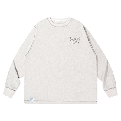 UNDERBOBO华夫格圆领长袖T恤男女