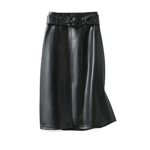 真皮半身裙女2025秋冬新款绵羊皮时尚高腰中裙显瘦百搭A字皮裙