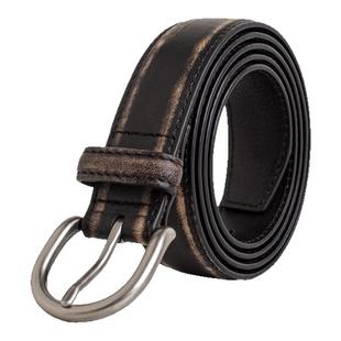 马登工装美式复古头层植鞣牛皮带腰带单针真皮扣头硬汉裤腰带男款