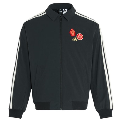 adidas阿迪达斯外套男子马年限定新年款运动健身翻领夹克KE4057