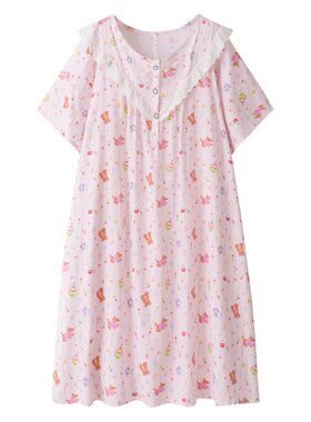 胖mm加肥大码人造棉绸睡裙女夏季