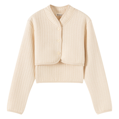 顶瓜瓜女士彩棉空气层睡衣冬新品长袖休闲纯棉可外穿家居服外套