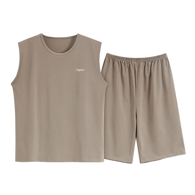 2026年新款莫代尔睡衣男士夏季无袖背心短裤休闲可外穿家居服套装