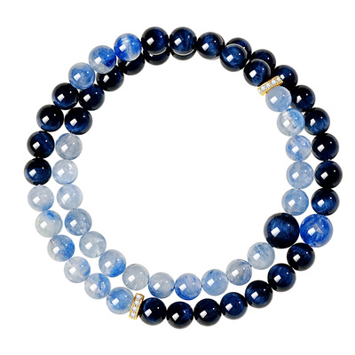 宫里上新天然蓝晶石蓝水晶手串