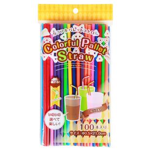日本STRAWS彩色吸管一次性儿童食品级拉伸弯头弯曲果汁牛奶孕妇