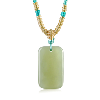 周大生天然和田玉无事牌吊坠正品