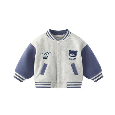 男童加厚棒球服外套开衫衣服