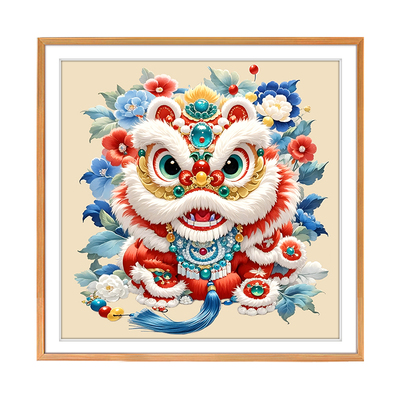 丹狮献瑞2026新款高级十字绣喜庆