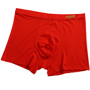 大码红内裤男款平角裤莫代尔四角短裤本命年高腰加肥加大2024秋冬