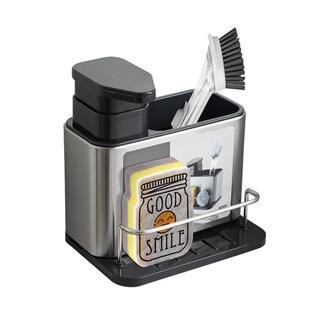 厨房洗洁精按压器分装瓶不锈钢水槽置物架多功能洗手液皂液器