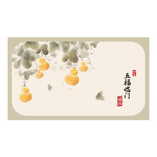 中式葫芦贴纸灶台墙贴厨房防油贴画墙壁纸橱柜贴2026马年新年装饰
