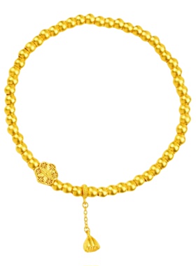 金店同款古法六相花莲蓬流苏手链