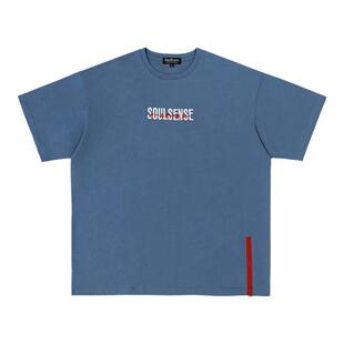 SoulSense国潮短袖致敬北野武系列极恶非道款藏蓝色短袖T恤男女