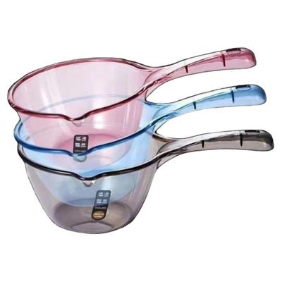 摔不破水勺水瓢家用加深高透长柄塑料大号创意厨房透明舀水瓢加厚