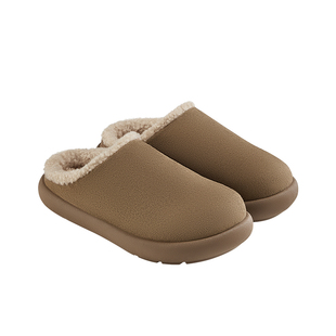 朴西厚底毛绒外穿棉拖鞋女2026新款冬季室外防滑软底保暖毛毛棉拖